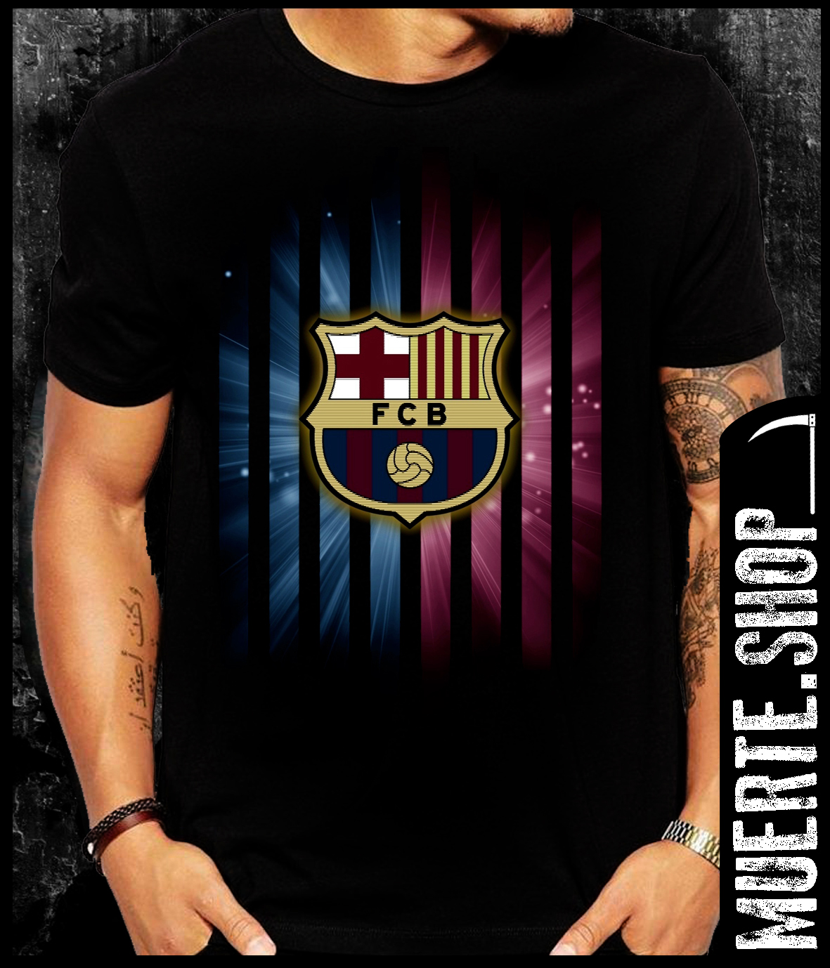 Черна тениска BARCELONA STRIPE Черна тениска BARCELONA STRIPE